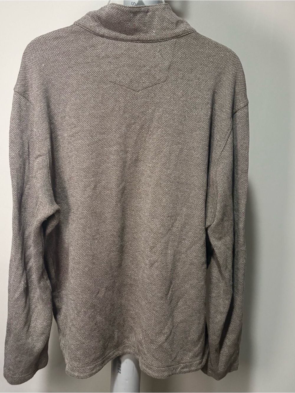 Robert Graham 1/ 4 Zip Pullover Sweater Sz L Beige Mock Neck Lightweight Cotton - Picture 3 of 9